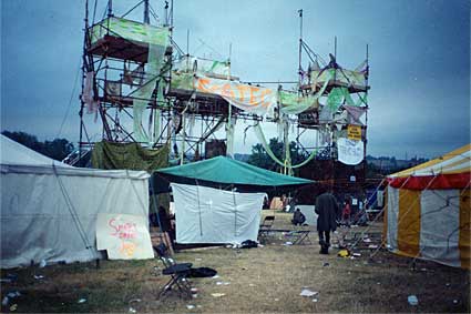 Another rather wobbly looking structure, Glastonbury 1993