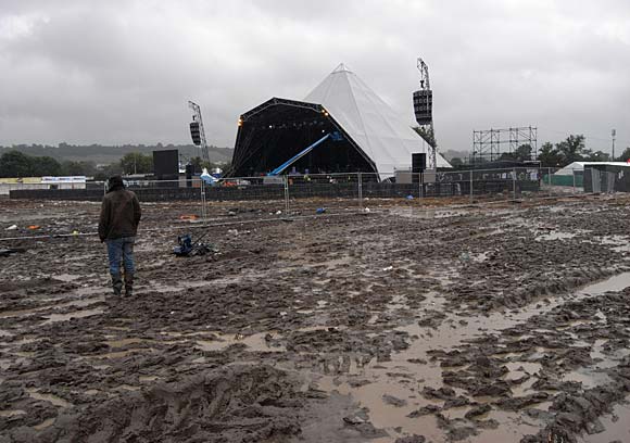 Glastonbury - the muddy aftermath. A walk around the rain-soaked festival site on Monday morning, 25th June, 2007