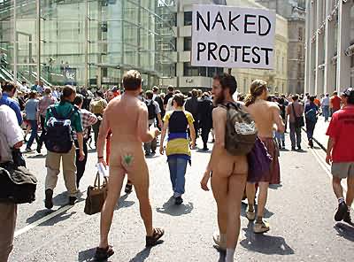 aargh! the  'naked protest' on the move!