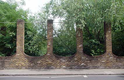 Crouch End station building remains, July 2005, along the route of the Finsbury Park to Highgate to Alexandra Palace railway, Parkland Walk, Haringey, London