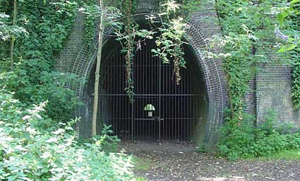 Tunnel mouth, south of Highgate station, Walking the Northern Heights, along the route of the Finsbury Park to Highgate to Alexandra Palace railway, Parkland Walk, Haringey, London
