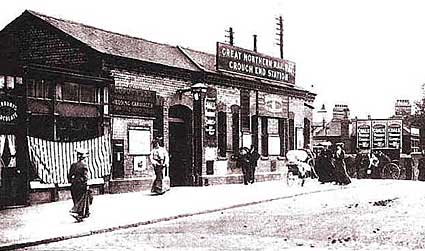 Crouch End station building circa 1910, along the route of the Finsbury Park to Highgate to Alexandra Palace railway, Parkland Walk, Haringey, London