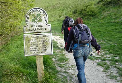 Walking up the Fulking Escarpment, South Downs, East Sussex