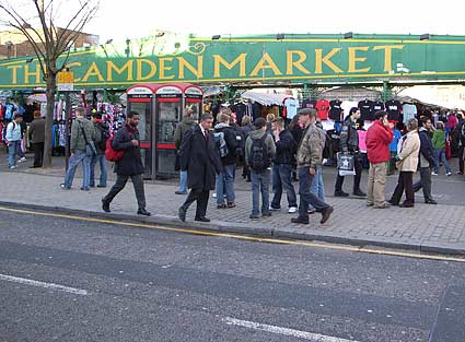 Buck Street market, photos of Camden town and Chalk Farm, north London, England