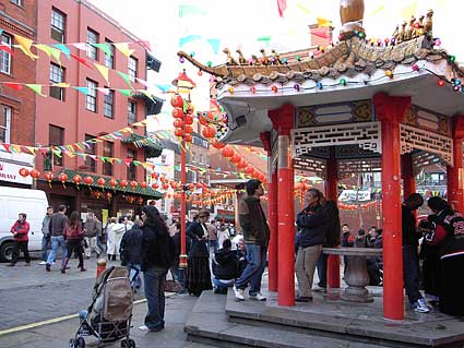 Chinese New Year celebrations in Chinatown around Leicester Square, London, Sunday, 18 February 2007