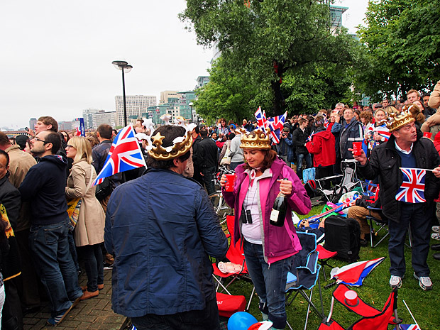 The Queen's Diamond Jubilee flotilla on the River Thames, central London, England, Sunday 3rd June 2012
