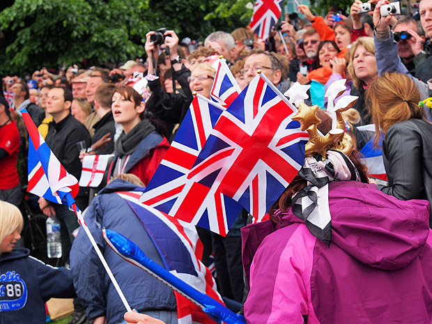 The Queen's Diamond Jubilee flotilla on the River Thames, central London, England, Sunday 3rd June 2012