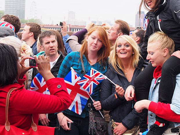 The Queen's Diamond Jubilee flotilla on the River Thames, central London, England, Sunday 3rd June 2012