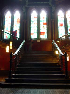 Staircase, ground floor, Midland Grand Hotel, St Pancras Chamber London UK