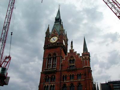 OSt Pancras Station clock tower London UK