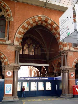 Eastern entrance, St Pancras railway station, June 2003 London UK
