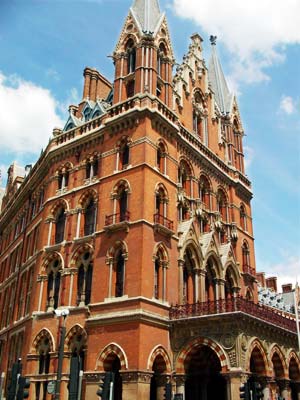 West wing and central tower, Midland Grand, St Pancras railway station, June 2003 London UK