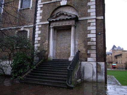 Steps to nowhere, St James' church., Clerkenwell, borough of Islington, London  January, 2007