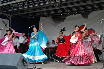 Romani Rad dancers at the Lewisham Peoples Day, Mountsfield Park, Catford