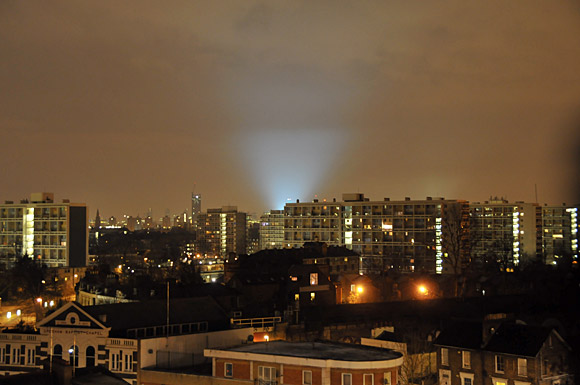 Bright light over London. Are we calling Batman?