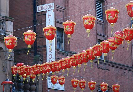 Chinese lanterns in Chinatown. A walk from Pimlico to Warren Street, March 2007