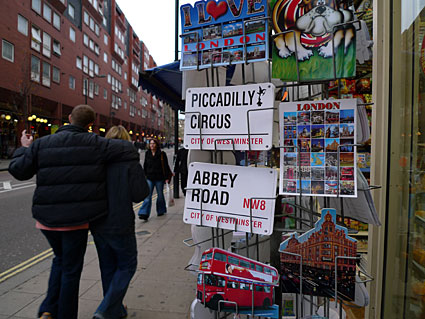 Street signs and posters, November 2008 walk, central London