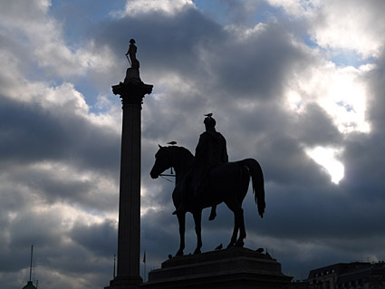 Trafalgar Square view, London, photos and feature, Feb 2009