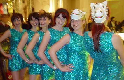 Actionettes posing at the Masked ball, Victoria and Albert museum, South Kensington, London
