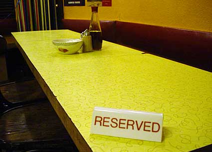 Reseved table, New Piccadilly café, Denman Street, Piccadilly, London