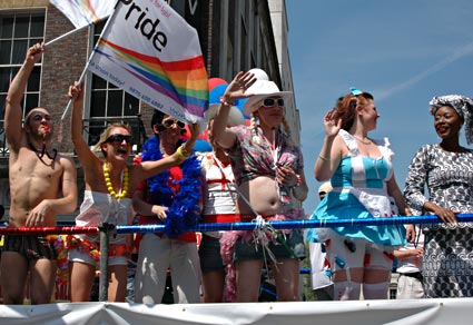 Pride march, London, part of EuroPride, a  gay, lesbian and transgender festival in London