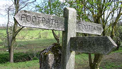 Footpath sign, Robertsbridge Walk, East Sussex