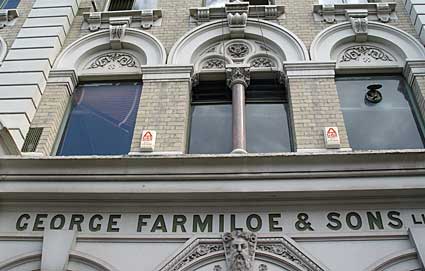 Entrance to Farmiloe building on 34-36, St John Street, Smithfield, London