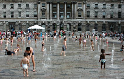 Free Time In The Courtyard at Somerset House, Strand, London WC2, July 2006