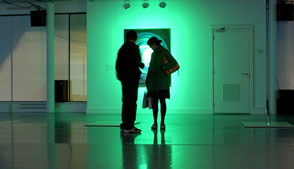 Luminaries and Visionaries exhibition at Kinetica art gallery, inside the old Spitalfields Market, London
