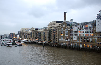 Butler's Wharf from Tower Bridge., London, February 2007