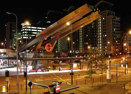 Vauxhall Cross Transport Interchange at night, London