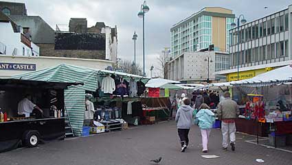 Woolwich street market, Woolwich, south London, England