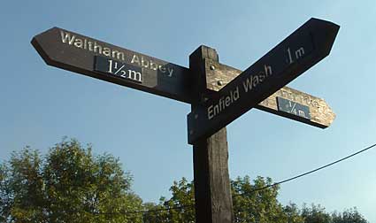 Signpost, The Lea Valley Walk, Enfield Lock