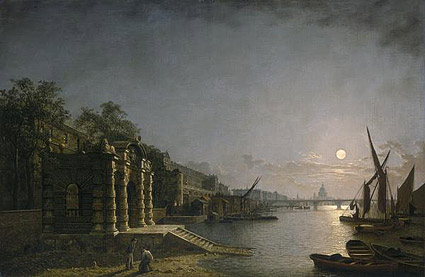 York Water Gate and the Adelphi from the River by Moonlight, circa 1850.