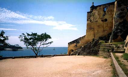 The Portugeuse fort guarding the port at Mombasa. Emails from Africa, a journey through  Kenya, Ethiopia, Uganda, Rwanda and the Congo