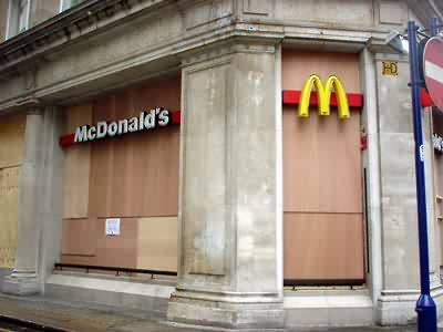Boarded up McDonalds