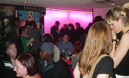 The upstairs bar was rammed by the end of the night 