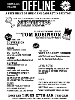Download flyer for Offline at the Brixton Dogstar, January 2005