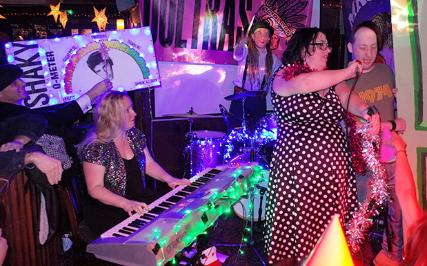 Friday 20th December 2013: BRIXTON XMAS PARTY MUSIC HALL SINGALONG with the Mrs Mills Experience and Jug Addicts, at the Brixton Offline Club, Prince Albert, 418 Coldharbour Lane, Brixton, London SW9