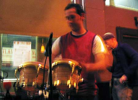 Percussionist, OFFLINE club at the Dogstar, Brixton, Thursday 27th January 2005, urban75 club night, London.
