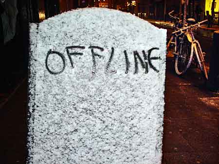 Snowy Offline sign, OFFLINE club at the Dogstar, Brixton, Thursday 24th February 2005, urban75 club night, London.