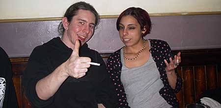 Drinking folks at OFFLINE club at the Dogstar, Brixton, Thursday 24th February 2005, urban75 club night, London.