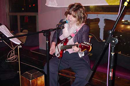 Gina Birch from the Raincoats OFFLINE club at the Dogstar, Brixton, Thursday 31st March 2005, urban75 club night, London..
