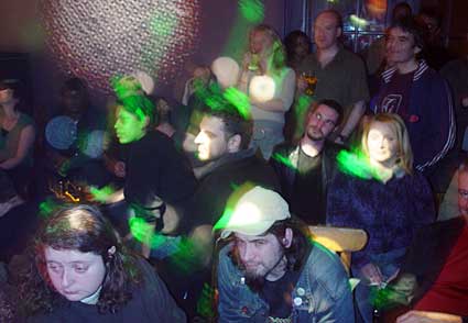 Back room crowd,  OFFLINE club at the Dogstar, Brixton, Thursday 28th April 2005, urban75 club night, London.