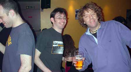 Drink fuelled fellas, Offline 3 at the Brixton Ritzy, 3rd April 2004.