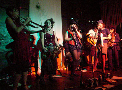 OFFLINE club at the Dogstar Brixton, Coldharbour Lane, Thursday 11th June 2009, urban75 club night, London with Will Kaufman's Woody Guthrie show, Trans Siberian March band, Stars of Sunday League and the Lani Singers plus DJs, and video