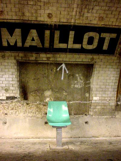 Subway and seat, Maillot, Metro, Paris, France
