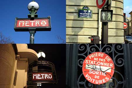 metro and street signs, Paris, France