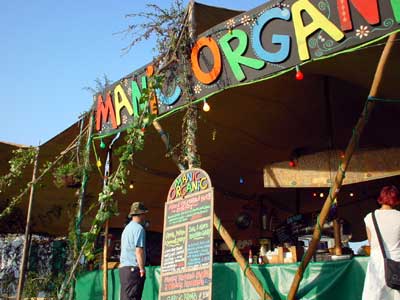 Manic Organic food stall, Big Chill festival, Eastnor Castle