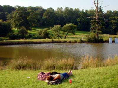 Chilled out couple, Big Chill festival, Eastnor Castle